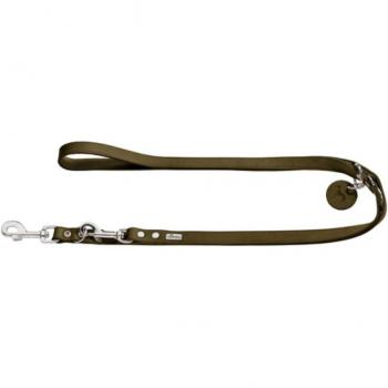 Hunter adjustable leash soft full grain leather olive green 20/200